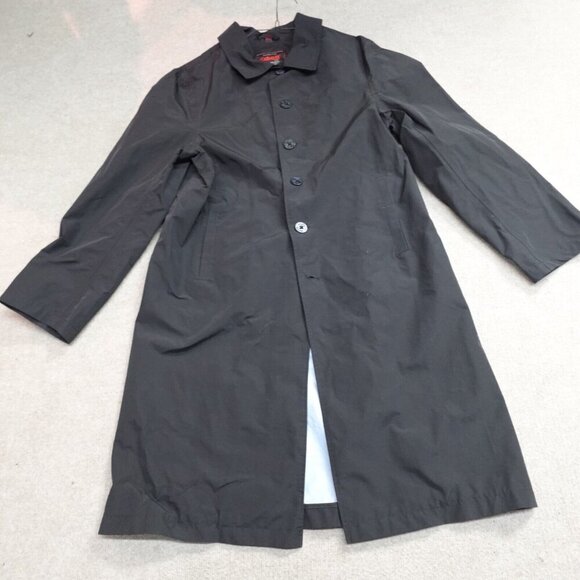 Vintage Schott Trench Coat Medium Black Waterproof - Picture 1 of 11